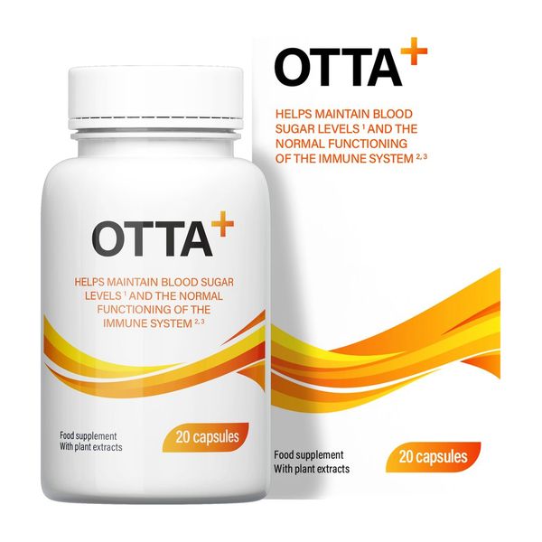 Otta+ flakon és doboz, 20 kapszula, növényi kivonatokkal és vitaminokkal