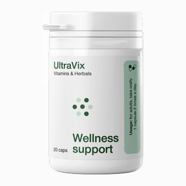 UltraVix kapszulás flakon, Vitamins & Herbals, Wellness support felirat, 20 kapszula